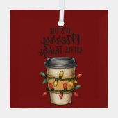 Ornement En Verre Festive Coffee Cup Christmas Sticker (Verso)