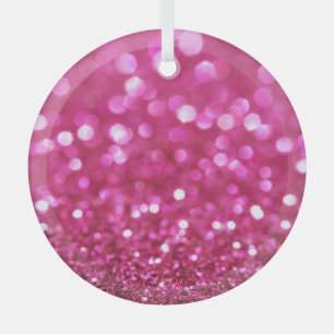 Ornement En Verre Festive Rose foncé : Élégant Abstrait.