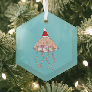 Ornement En Verre Fête de Noël Jellyfish