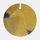 Ornement En Verre Feuille d'or, conception noire abstraite (Verso)