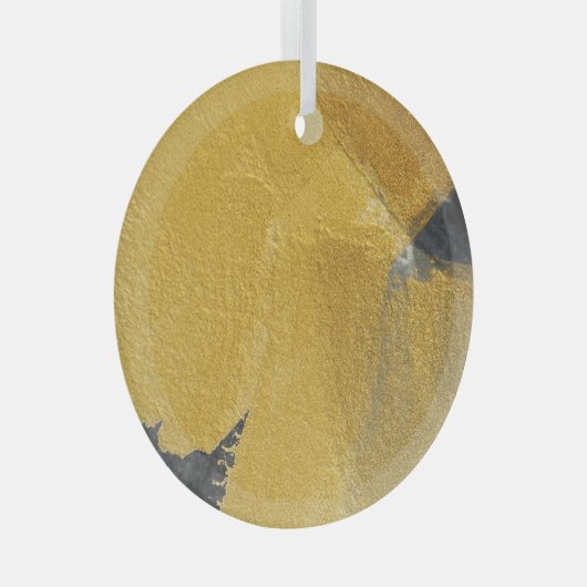 Ornement En Verre Feuille d'or, conception noire abstraite (Avant droite)