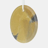 Ornement En Verre Feuille d'or, conception noire abstraite (Avant gauche)