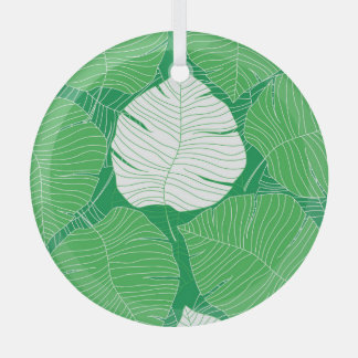 Ornement En Verre feuille tropicale Abstraite, peinture artistique.