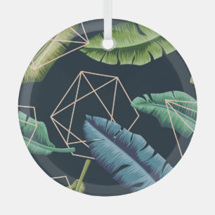 Ornement En Verre Feuilles Abstraits : Ligne Polygonale Sans Couche.