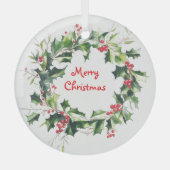 Ornement En Verre Feuilles creux et couronnes de baies (Recto)