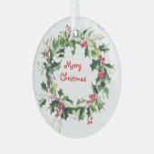 Ornement En Verre Feuilles creux et couronnes de baies (Avant gauche)