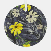 Ornement En Verre Feuilles d'automne, baies : motif d'aquarelle. (Verso)