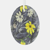 Ornement En Verre Feuilles d'automne, baies : motif d'aquarelle. (Avant gauche)