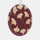 Ornement En Verre Feuilles de Ginkgo biloba, motif floral transparen (Avant droite)
