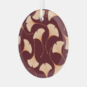 Ornement En Verre Feuilles de Ginkgo biloba, motif floral transparen (Avant gauche)