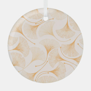 Ornement En Verre Feuilles de Ginkgo : Motif Floral sans joint.