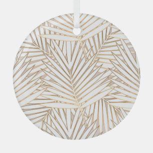 Ornement En Verre Feuilles de palmiers dorés : art déco.