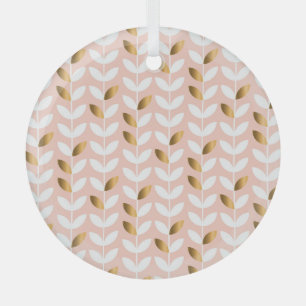 Ornement En Verre Feuilles d'or élégantes : Rosy Vintage.