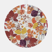 Ornement En Verre Feuilles et Roses de l'automne (Verso)