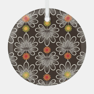 Ornement En Verre Feuilles stylisés : Floral Graphic Arrière - plan