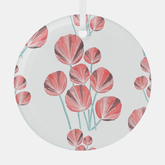 Ornement En Verre Feuilles tropicaux : Motif créatif à main (Recto)