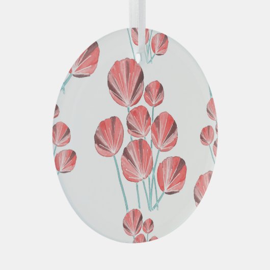 Ornement En Verre Feuilles tropicaux : Motif créatif à main (Avant droite)