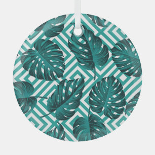 Ornement En Verre Feuilles tropicaux : Motif Floral sans joint.