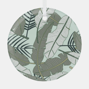 Ornement En Verre Feuilles tropicaux : Motif naturel sans couture.