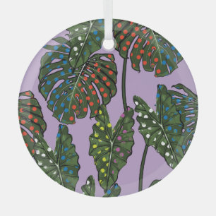 Ornement En Verre Feuilles tropicaux : pois vintage.