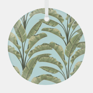 Ornement En Verre Feuilles vintages de bananes : Tropical Sans Seaml
