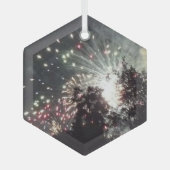Ornement En Verre Feux d'artifice 18 hexagone en verre (Recto)