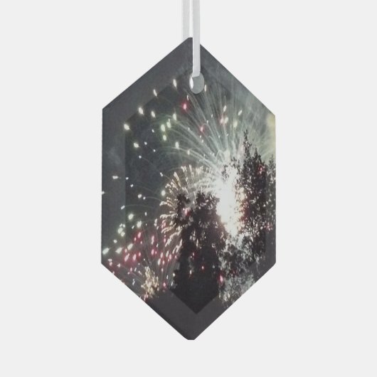 Ornement En Verre Feux d'artifice 18 hexagone en verre (Avant droite)