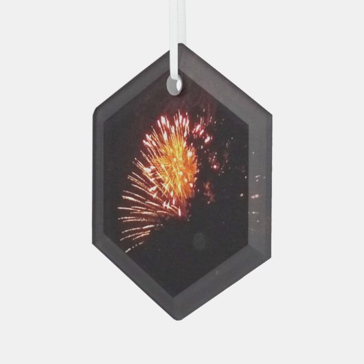 Ornement En Verre Feux d'artifice 8 hexagone en verre (Avant gauche)