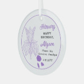 Ornement En Verre Février Iris Floral | Amethyst Birthday Keeps (Avant gauche)