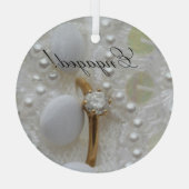 Ornement En Verre Fiançailles de bague diamant (Verso)