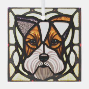 Ornement En Verre Fil Fox Terrier "Verre Tiré"