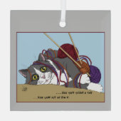 Ornement En Verre Fil Tricot drôle Chat (Verso)