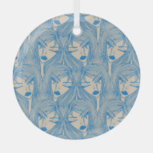 Ornement En Verre Fille glamour : motif sans couture stylisée.