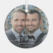 Ornement En Verre First Christmas as Mr and Mr LGBTQ Keepsake (Recto)