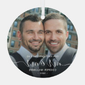 Ornement En Verre First Christmas as Mr and Mr LGBTQ Keepsake (Verso)