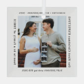 Ornement En Verre First Christmas Expecting Pregnancy Announcement (Verso)