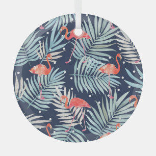 Ornement En Verre Flamant rose Aquarelle : Pink Tropical Elegance.