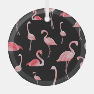Ornement En Verre Flamant rose : Conception Vintage sans couture