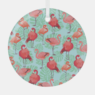 Ornement En Verre Flamants roses roses : Exotic Seamless Motif.
