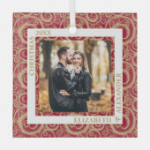 Ornement En Verre Flèches d'or Photo Cranberry (Recto)