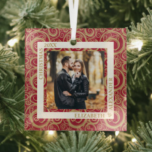 Ornement En Verre Flèches d'or Photo Cranberry