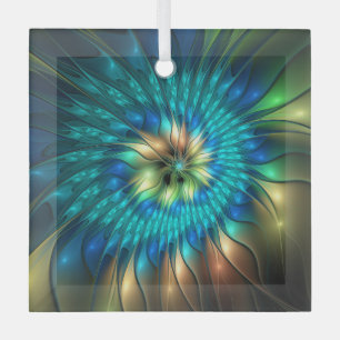 Ornement En Verre Fleur de fantaisie lumineuse, fractale abstraite c