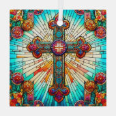 Ornement En Verre Fleur de Lis Suncatcher Design en verre tendu (Verso)