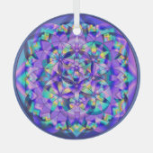 Ornement En Verre Fleur de vie bleu~ (Recto)