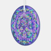 Ornement En Verre Fleur de vie bleu~ (Avant gauche)