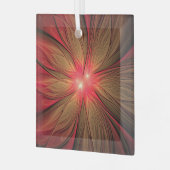 Ornement En Verre Fleur fractale de fansy rouge (Avant gauche)