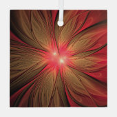 Ornement En Verre Fleur fractale de fansy rouge (Verso)