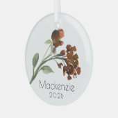 Ornement En Verre Fleur sauvage | Terracotta Orange Bohemian Custom (Avant gauche)