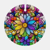 Ornement En Verre Fleurs colorées (Verso)
