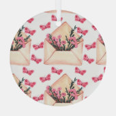 Ornement En Verre Fleurs d'aquarelle dans les enveloppes : motif tra (Verso)